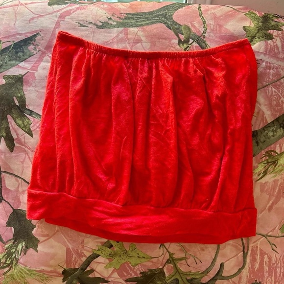 express y2k bright red strapless bubble tube top - Picture 6 of 8